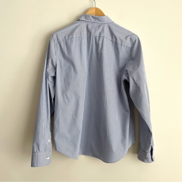 Lauren Ralph Lauren Pinstripe Cotton Poplin Classic Fit Button Up Shirt - Picture 2 of 9